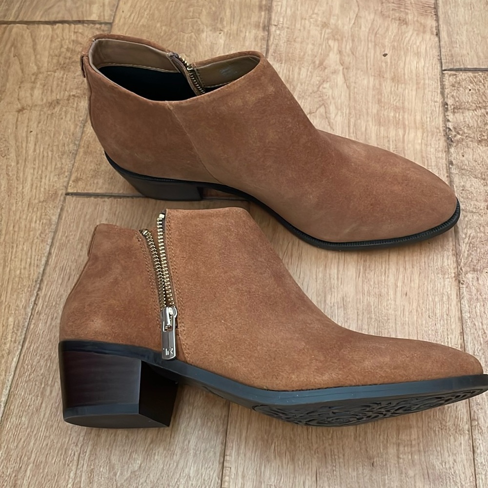 Taryn Rose suede western ankle boots